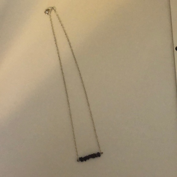 Garnet Bar Necklace Handmade with love ❤️ - Picture 3 of 3